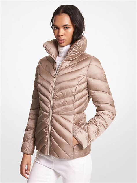 michael kors leopard packable down jacket|Michael Kors packable nylon anorak.